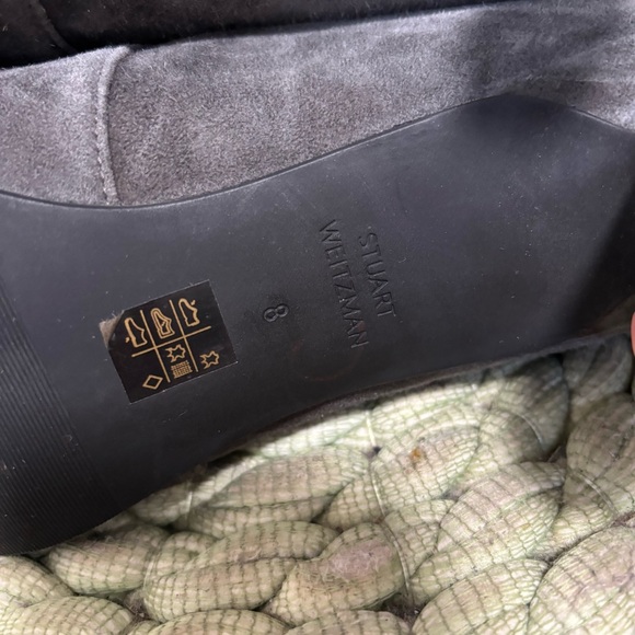 Stuart Weitzman Wren Gray Suede Sock Ankle Boots Size 8 - Picture 9 of 10